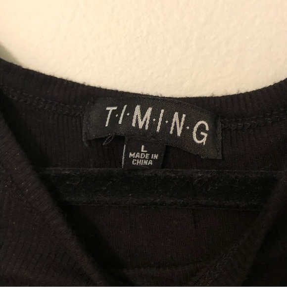 Black Ribbed Baby Tee - Picture 3 of 4